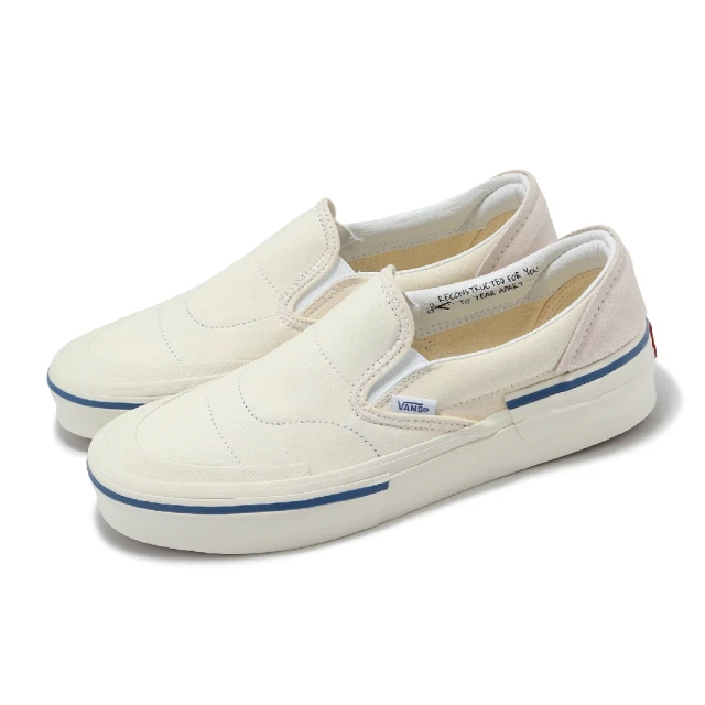 VANSVANS 懶人鞋 Slip-On Reconstruct 男鞋 女鞋 白 藍 可撕開鞋面 皮革 情侶鞋 休閒鞋(VN000BW4FS8)