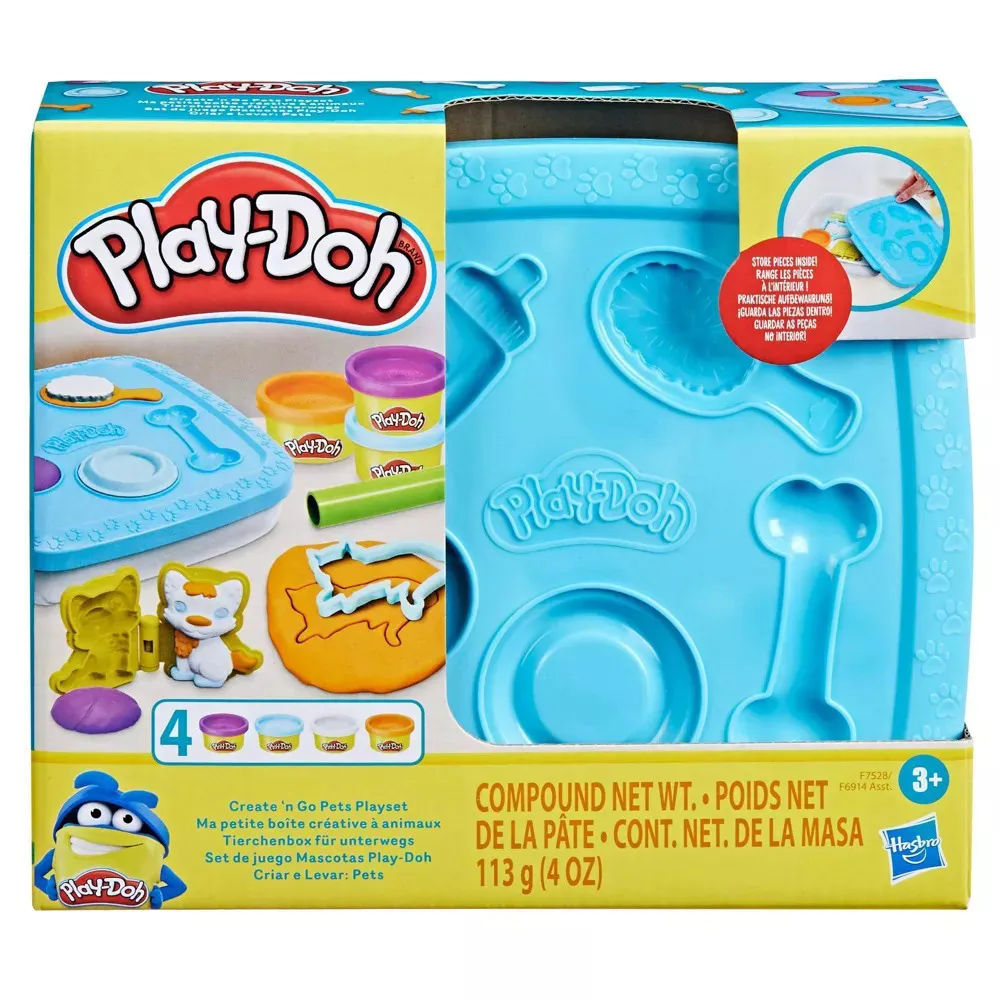 【PLAYDOH 培樂多】小小攜帶收納盒黏土遊戲組 F6914(藍)