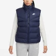 【NIKE 耐吉】背心 NSW Windrunner 女款 藍 白 保暖 羽絨 立領 拉鍊口袋 外套 風衣 夾克(FZ1104-451)