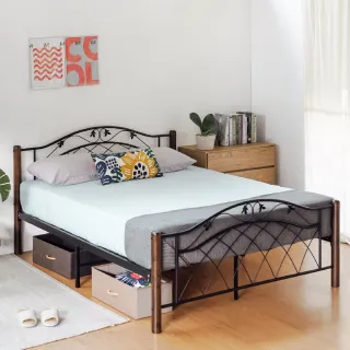 【RICHOME】西莉婭5呎雙人床(鐵床 床架  雙人床)