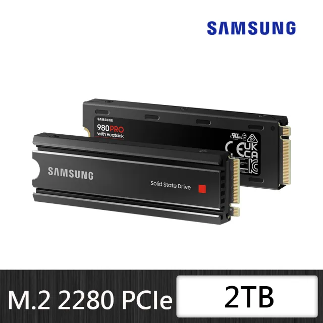 【SAMSUNG 三星】980 PRO 2TB M.2 PCIe 4.0 ssd固態硬碟(MZ-V8P2T0CW)*含散熱片 支援PS5 讀7000M/寫5100M