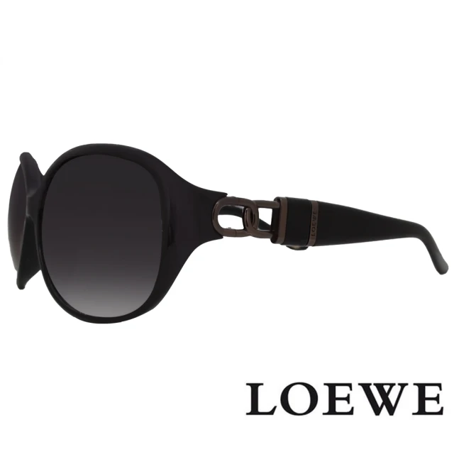 LOEWE 羅威 金屬環扣質感太陽眼鏡(黑/銀黑 SLW78