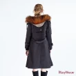 【KeyWear 奇威名品】時尚兩件式風衣羽絨大衣外套(黑色)