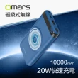 【Omars】OMWP10M 10000mAh PD20W+QC3.0快充 2孔輸出 磁吸式無線行動電源(磁吸式精準對位)