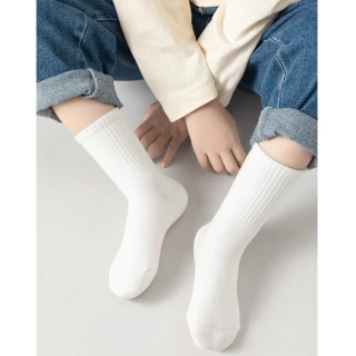 【小衣衫童裝】純棉兒童襪子學生襪透氣抗起毛球中筒兒童棉襪3入(1130104)