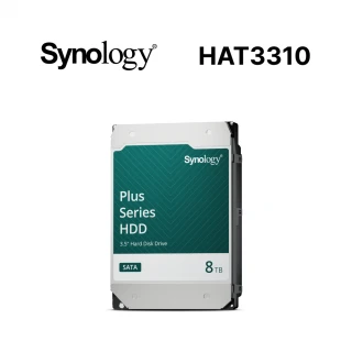 【Synology 群暉科技】PLUS系列 8TB 3.5吋 7200轉 256MB NAS 內接硬碟(HAT3310-8T)