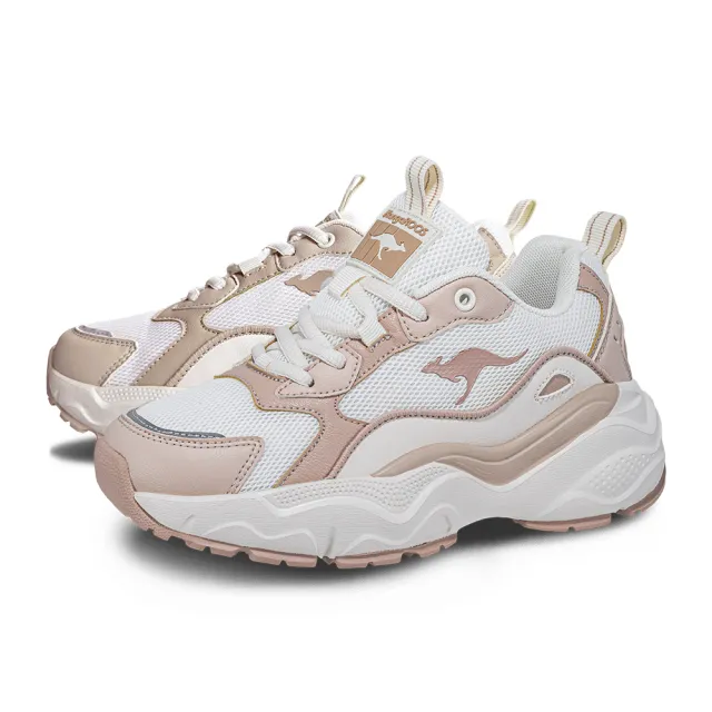 【KangaROOS】女鞋 DAZZLE 2 莫蘭迪系奶霜鞋 層次拼接 修飾增高(奶茶-KW41283)