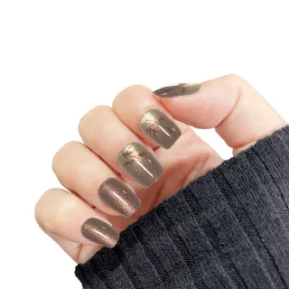 【Paula’s Nail 寶拉美甲】貓眼系列 - 夢中竹影短方(穿戴甲 指甲貼 凝膠指甲 美甲貼 指甲貼片)