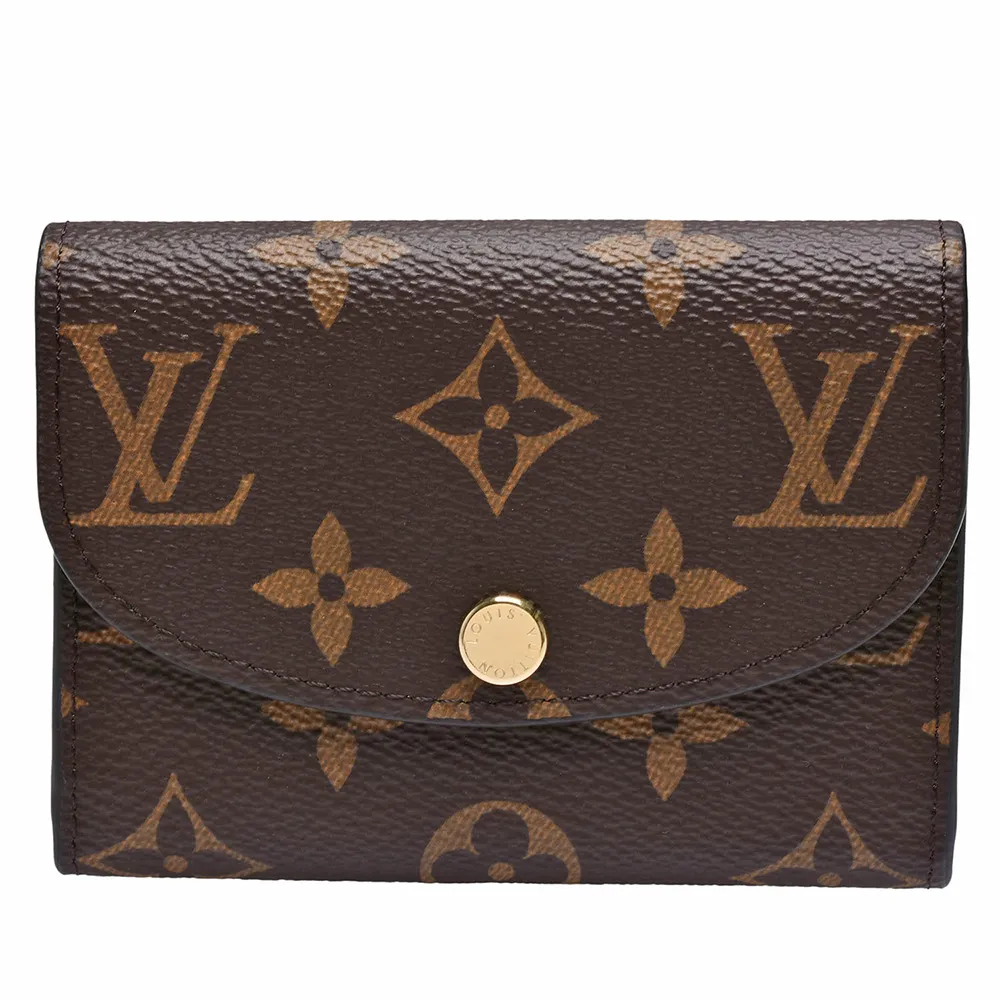 【Louis Vuitton 路易威登】M41939 ROSALIE Monogram花紋信封式零錢包(金釦-紫紅色)