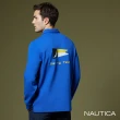 【NAUTICA】男裝 品牌旗幟印花長袖POLO衫(藍)