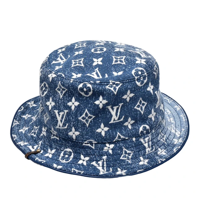 【Louis Vuitton 路易威登】M77436 JACQUARD系列牛仔布漁夫帽(牛仔藍)
