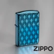 【Zippo官方直營】高拋光藍冰鑽石紋-加厚版-防風打火機(美國防風打火機)