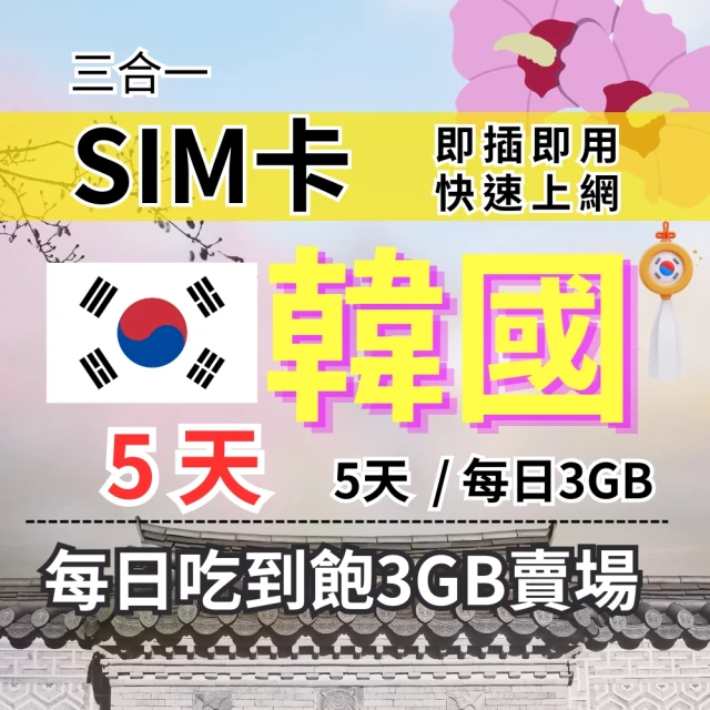 CPMAX 韓國旅遊上網 3天每日3GB 高速流量 SKT/