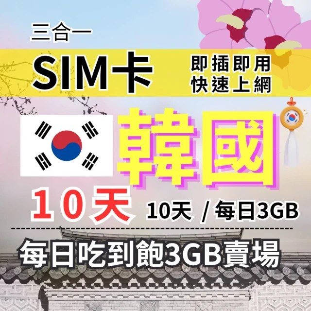 CPMAX 韓國旅遊上網 5天每日3GB 高速流量 SKT/