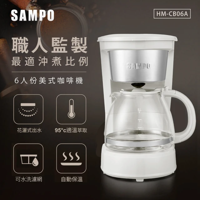【SAMPO 聲寶】6人份美式咖啡機(HM-CB06A)