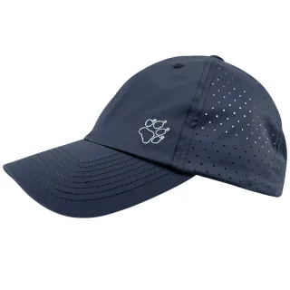 【Jack wolfskin 飛狼】輕薄素色透氣孔棒球帽(丈青)