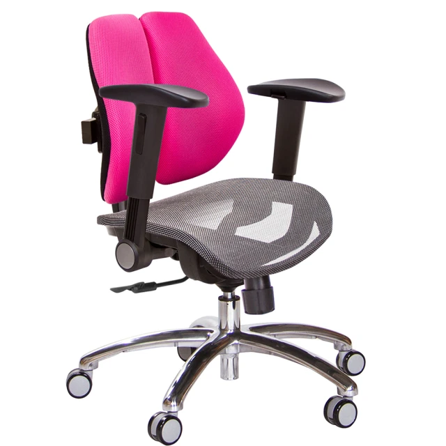 GXG 吉加吉 低雙背網座 鋁腳/4D弧面摺疊扶手 電腦椅(