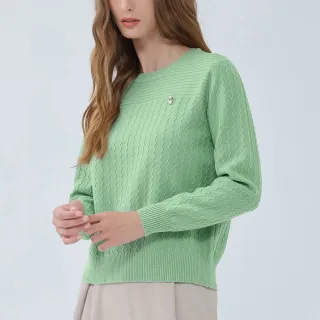 【ILEY 伊蕾】立體線條織紋針織上衣(淺綠色；M-XL；1234515007)