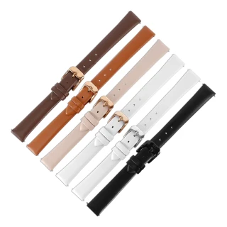 【EROS CERES】12mm / 各品牌通用 不鏽鋼扣頭 原廠真皮錶帶(黑/白/棕/深咖啡/奶茶色)