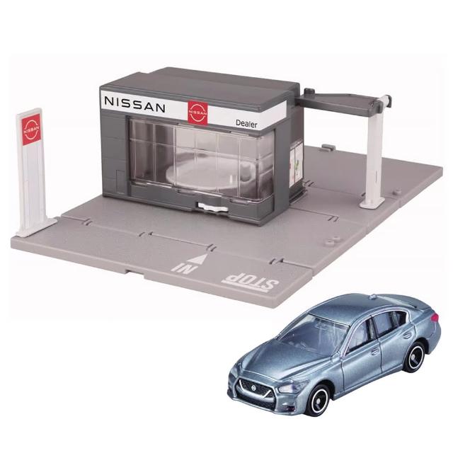 【TOMICA】交通世界 新城鎮 Nissan展示中心 附小車(小汽車 場景)