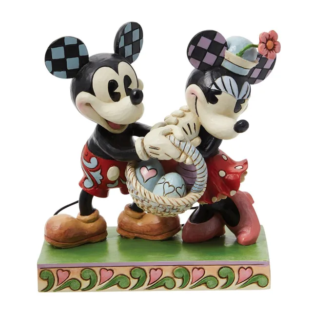 【Enesco】精品家飾 Disney 迪士尼 米奇和米妮春暖花開復活節彩蛋居家擺飾