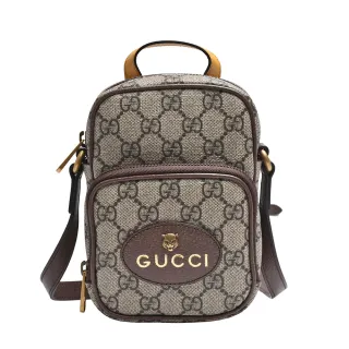 【GUCCI 古馳】經典Neo Vintage系列Supreme帆布手提/斜背包(迷你658556-K9GOT-8861)