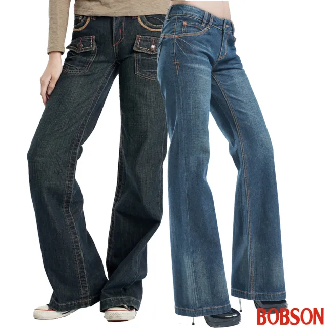 【BOBSON】女款炸瘦修身無極限上班約會休閒自在舒適好穿搭喇叭褲(6款任選)