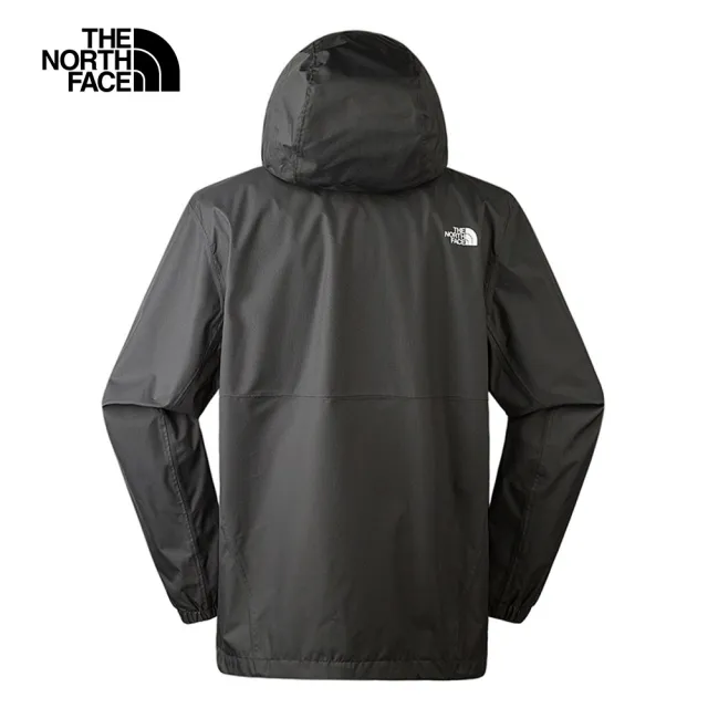 【The North Face 官方旗艦】北面男款深灰色防水透氣連帽衝鋒衣｜8AUN0C5