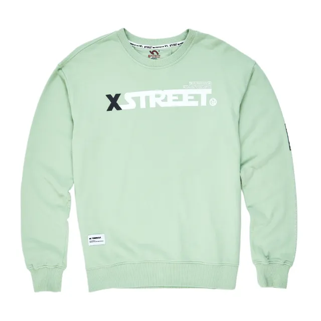 【5th STREET】男裝印字條列長袖T恤-淺綠