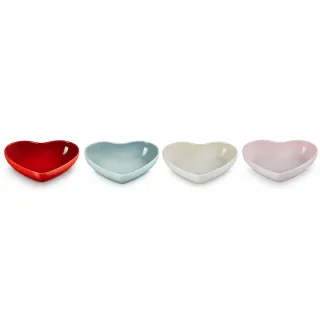 【Le Creuset】瓷器花蕾系列心型碗 650ml(櫻桃紅/貝殼粉/海洋之花-無盒/蛋白霜-無盒 4色選1)