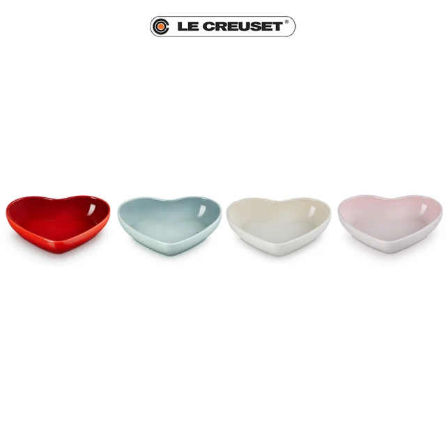 Le Creuset 瓷器花蕾系列心型碗 650ml(櫻桃紅/貝殼粉/海洋之花-無盒/蛋白霜-無盒 4色選1)