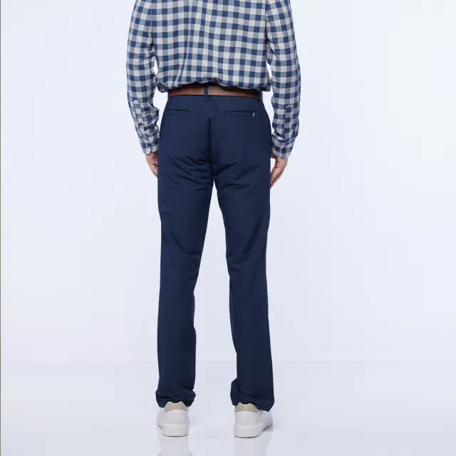 【NAUTICA】男裝 舒適素面彈性長褲(深藍)
