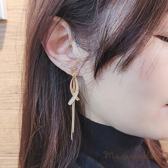 【焦糖小姐 Ms caramelo】合金 夾式耳環(鋯石耳環)