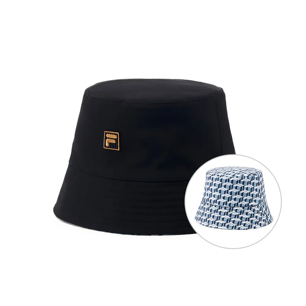 【FILA官方直營】雙面時尚筒帽-黑(HTY-1501-BK)