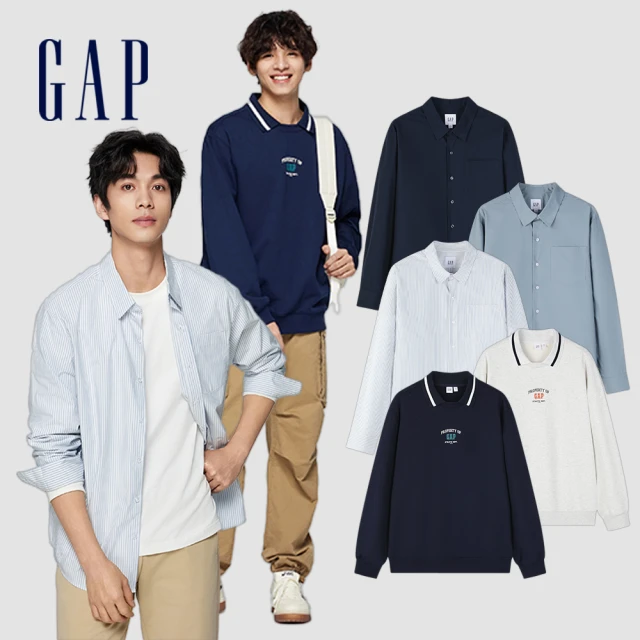 GAP 男裝 Logo直筒卡其褲-黑色(887954)好評推