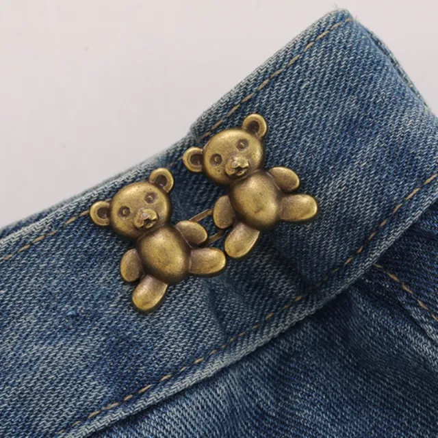 【HaNA 梨花】買一送一．神奇收腰神器．可愛小熊設計褲子腰大調節別針