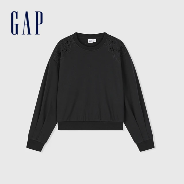 GAP 女裝 Logo印花圓領大學T-米色(874451) 