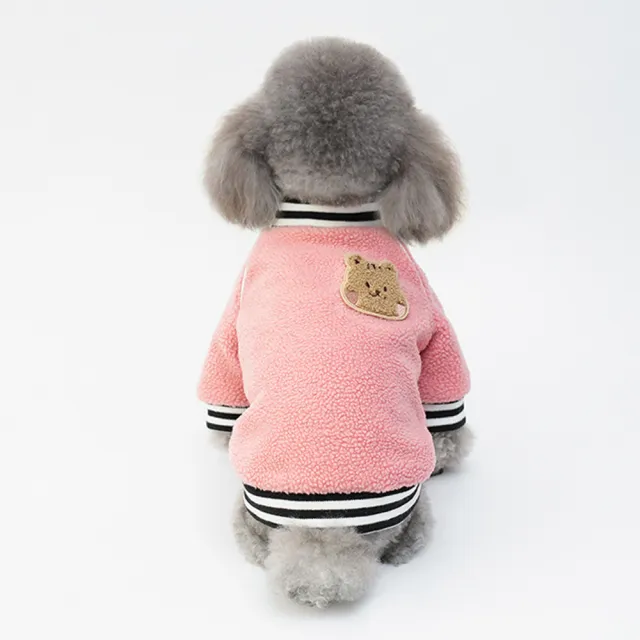 【pettrip】繡花加厚搖粒絨兩腳衣(秋冬款寵物服飾 貓狗衣服 保暖舒適)