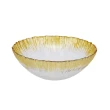 【YU Living 信歐傢居】日式手工玻璃碗 500ML(2色任選/金色.銀色/餐碗 展示碗)