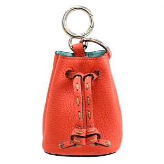 【FENDI 芬迪】迷你水桶零錢包造型雙扣環吊飾鑰匙圈(紅)