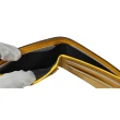 【GUCCI 古馳】473954 經典GG Supreme帆布虎頭造型內裡拚色8卡對開皮夾短夾(棕X黃色)