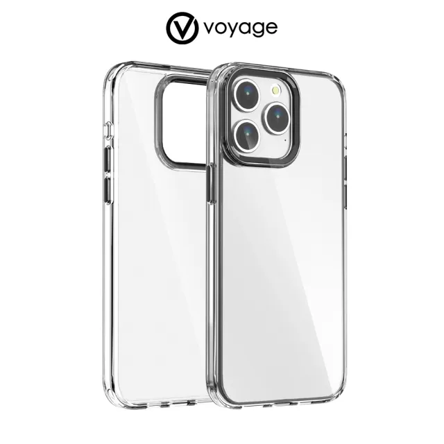 【VOYAGE】iPhone 15 Pro Max 6.7 抗摔防刮保護殼-Pure Frame-透明(２合１吸震複合式材料製程)