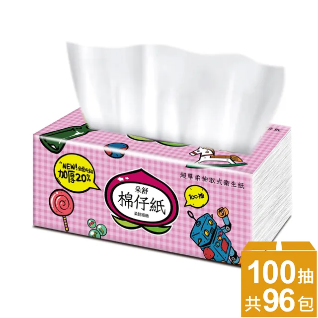 【朵舒】超厚柔棉仔紙抽取式衛生紙(100抽x12包x8袋/箱)