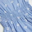 【OUWEY 歐薇】精緻花朵刺繡V領造型條紋純棉洋裝3213137006(藍)
