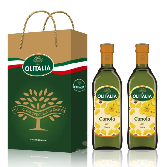 【Olitalia 奧利塔】葡萄籽油1000mlx4瓶(+頂級芥花油750mlx2瓶-禮盒組)