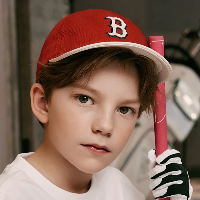 MLB 童裝 背後大LOGO帽T 波士頓紅襪隊(7AHDB0