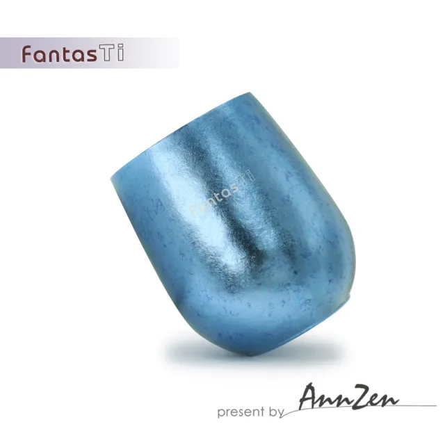 【AnnZen】《FantasTi》鈦愛生活-雙層保冷溫純鈦杯-耀藍結晶(純鈦雙層杯-耀藍結晶)
