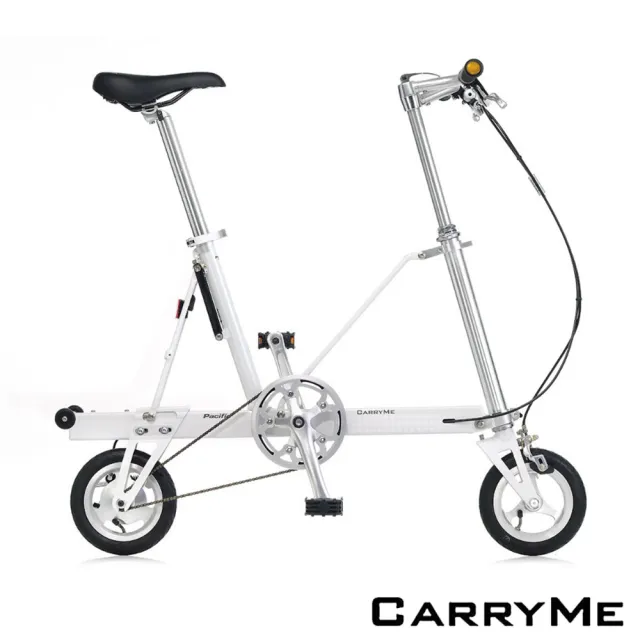 【CarryMe】SD 8吋充氣胎版單速鋁合金折疊腳踏車-珍珠白(情人節禮物 生日禮物 通勤腳踏車)