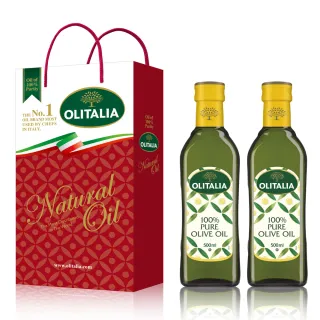 【Olitalia 奧利塔】純橄欖油禮盒組(500ml x 2瓶)