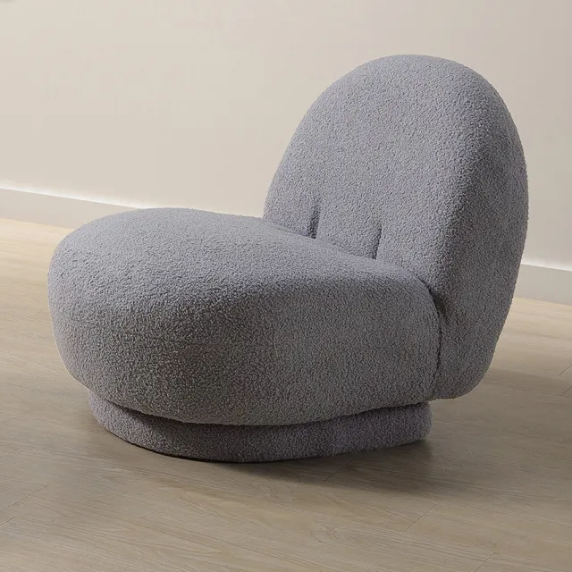 【BODEN】法拉泰迪羊羔毛絨布造型休閒單人沙發椅(兩色可選)